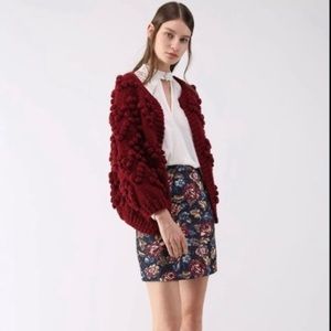 Chicwish Knit Your Love Cardigan Wine Burgundy S/M